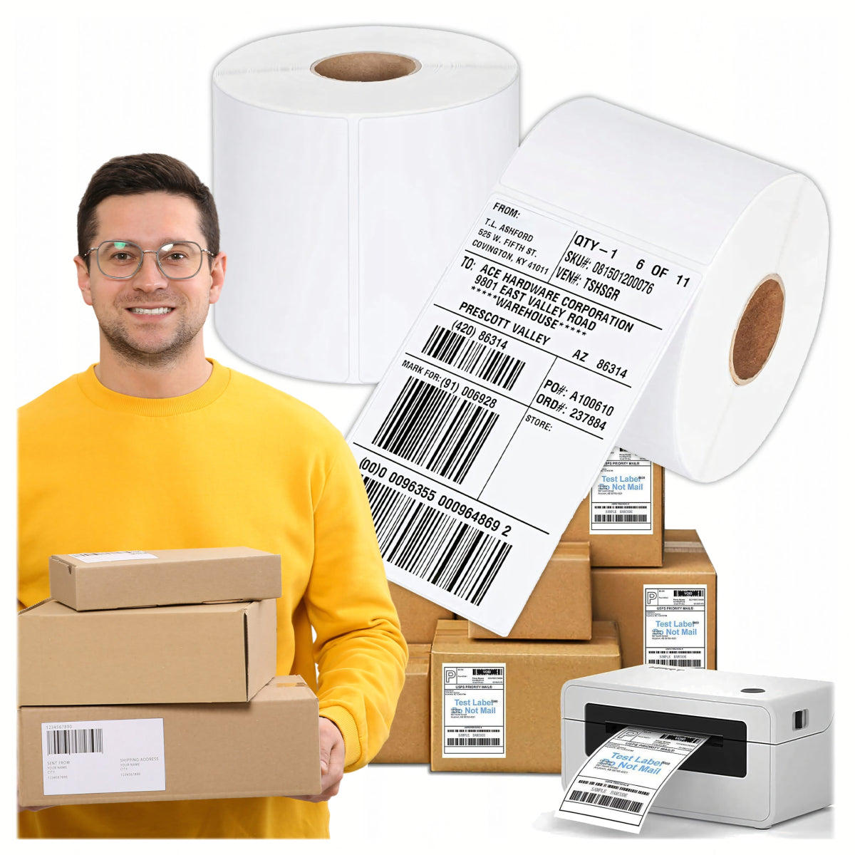 Termokleepsetiketid 100x150 mm, 500 tk (perforeeritud) - Ostuklikk